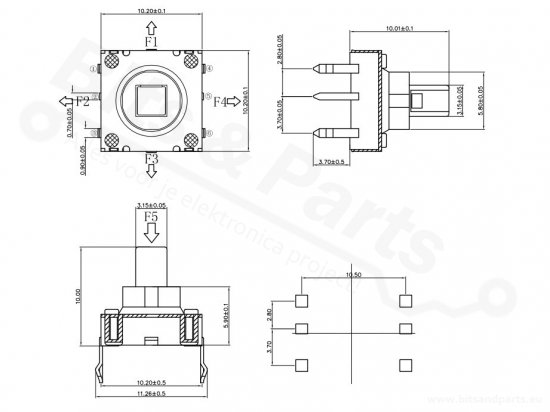 Micro switch / joystick 4-way with push button